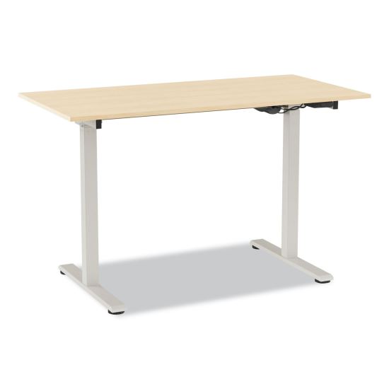 Essentials Electric Sit-Stand Two-Column Workstation, 47.2" x 23.6" x 28.7" to 48.4", Natural Wood/Light Gray1