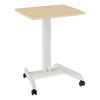 Essentials Sit-Stand Single-Column Mobile Workstation, 23.6" x 20.5" x 29.6" to 44.2", Natural Wood/Light Gray1