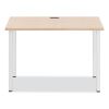 Essentials Writing Table-Desk, 42" x 23.82" x 29.53", Natural Wood/Silver1