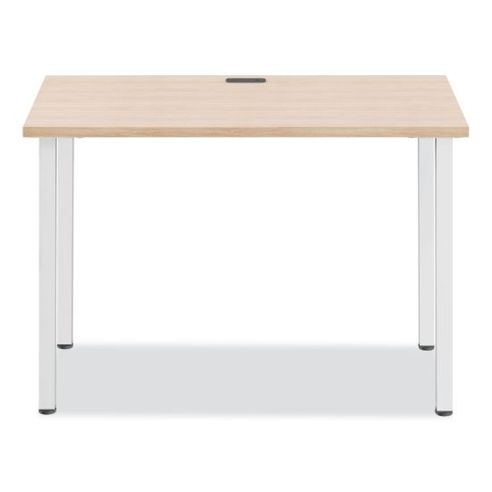 Essentials Writing Table-Desk, 42" x 23.82" x 29.53", Natural Wood/Silver1