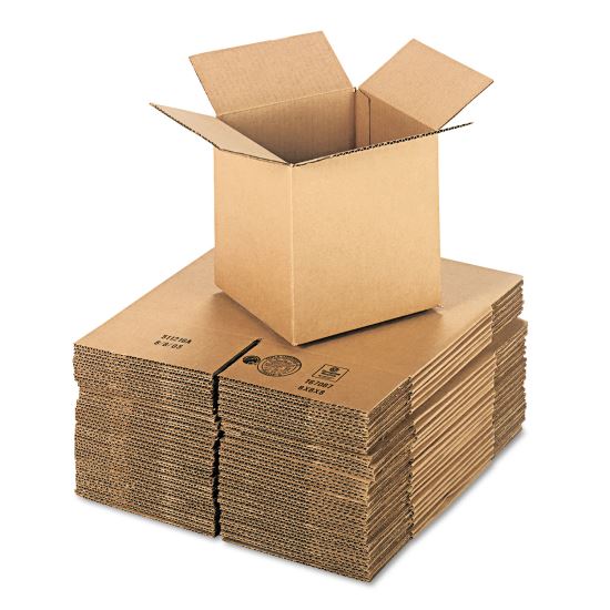 Cubed Fixed-Depth Corrugated Shipping Boxes, Regular Slotted Container (RSC), Medium, 8" x 8" x 8", Brown Kraft, 25/Bundle1