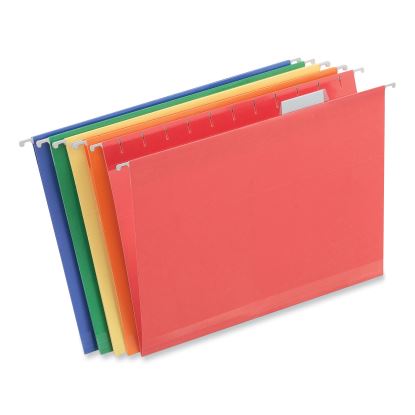 Deluxe Reinforced Recycled Hanging File Folders, Letter Size, 1/5-Cut Tabs, Assorted, 25/Box1