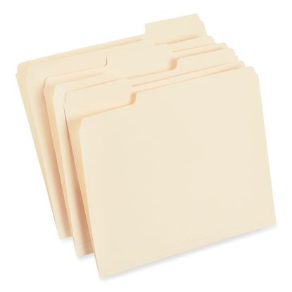 Top Tab File Folders, 1/3-Cut Tabs: Assorted, Letter Size, 0.75" Expansion, Manila, 250/Box1