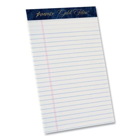 Gold Fibre Writing Pads, Medium/College Rule, 50 White 5 x 8 Sheets, Dozen1