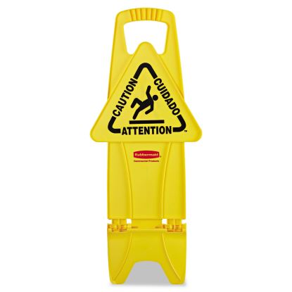 Stable Multi-Lingual Safety Sign, 13 x 13.25 x 26, Yellow1