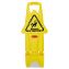 Stable Multi-Lingual Safety Sign, 13 x 13.25 x 26, Yellow1