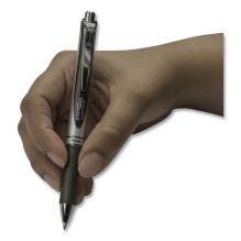 EnerGel RTX Gel Pen, Retractable, Medium 0.7 mm, Black Ink, Black/Silver Barrel, 6/Pack1