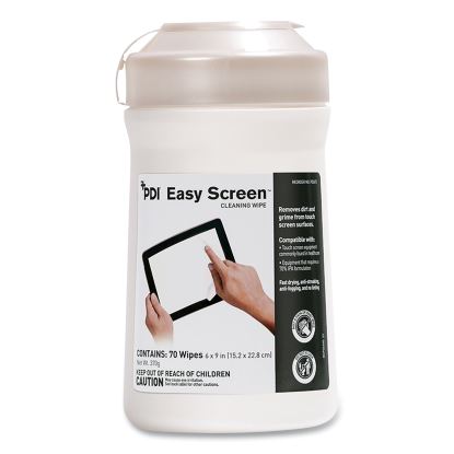 PDI Easy Screen Cleaning Wipes, 9 x 6, White, 70/Pack1