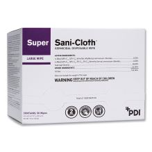 Super Sani-Cloth Individually Wrapped Germicidal Disposable Wipes, Large, 5 x 8, Unscented, White, 50/Pack1