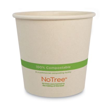No Tree Paper Bowls, 24 oz, 4.4" Diameter x 4.5"h, Natural, Sugarcane, 500/Carton1