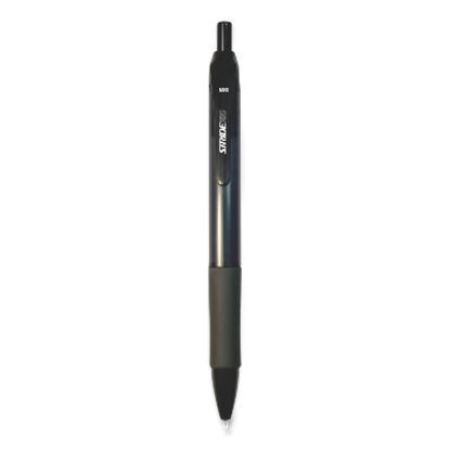 StrideRio Gel Pen, Retractable, Medium 0.7 mm, Black Ink, Translucent Black Barrel, 12/Box1