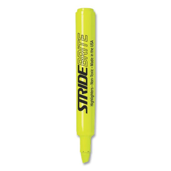 StrideBrite Tank Highlighter, Fluorescent Yellow Ink, Chisel Tip, Yellow Barrel, 12/Box1