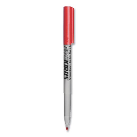 StrideMark Tank Permanent Marker, Broad Chisel Tip, Red, 12/Pack1