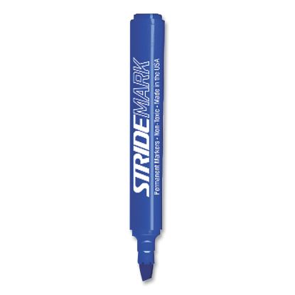 StrideMark Tank Permanent Marker, Broad Chisel Tip, Blue, 12/Pack1