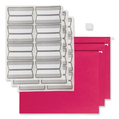 Colored Hanging File Folders with ProTab Kit, Letter Size, 1/3-Cut, Red1