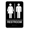 Indoor Restroom Door Sign, Unixex 5.5 x 8.5, Black/White2