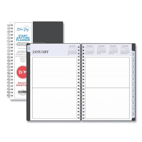 Passages Non-Dated Perpetual Daily Planner, 8.5 x 5.5, Black Cover, 60-Month (Jan to Dec): 2021 to 20251