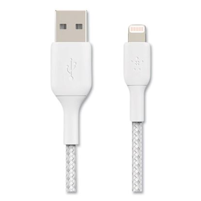 BOOST CHARGE Braided Lightning to USB-A ChargeSync Cable, 3.3 ft, White1