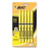 Brite Liner Grip Pocket Highlighter, Fluorescent Yellow Ink, Chisel Tip, Yellow/Black/Silver Barrel, 5/Pack1