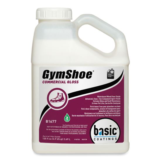 GymShoe Gloss Sport Finish, Mild Scent, 1 gal Bottle, 4/Carton1