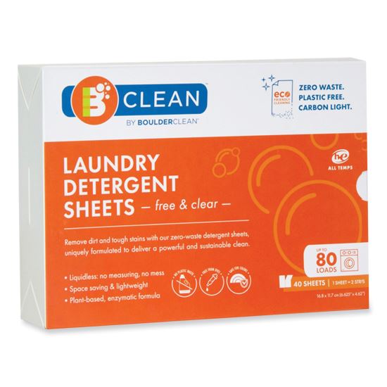 Laundry Detergent Sheets, Free and Clear, 40/Pack1