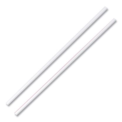 Unwrapped Hollow Stir-Straws, 5.5", Plastic, White/Red, 1,000/Box1