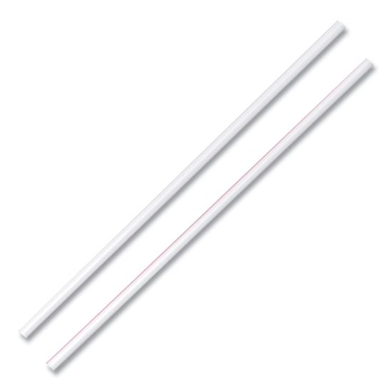 Unwrapped Hollow Stir-Straws, 5.5", Plastic, White/Red, 1,000/Box1