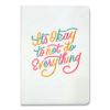 Embroidered Vegan-Suede Layflat Hardbound Journal, It's OK to Not Do Everything, College Rule, White Cover, 144 Sheets1