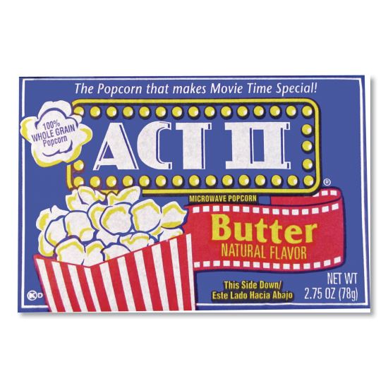 Microwave Popcorn, Butter, 2.75 oz Bag, 36/Carton1