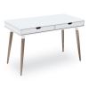 Scandinavian Writing Desk, 47.24" x 23.62" x 29.53", White/Beigewood1