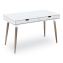Scandinavian Writing Desk, 47.24" x 23.62" x 29.53", White/Beigewood1