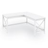 L-Shaped Farmhouse Desk, 58.27" x 58.27" x 29.53", White1