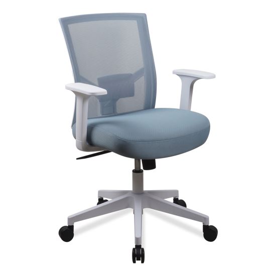 Mesh Back Fabric Task Chair, Supports Up to 275 lb, 17.32" to 21.1" Seat Height, Seafoam Blue Seat/Back1
