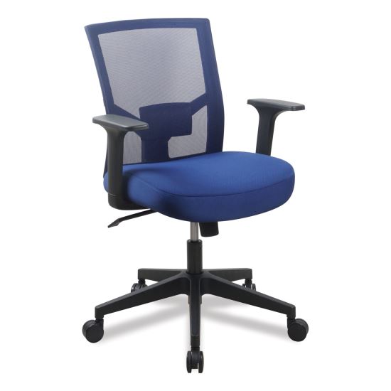 Mesh Back Fabric Task Chair, Supports Up to 275 lb, 17.32" to 21.1" Seat Height, Navy Seat, Navy Back1