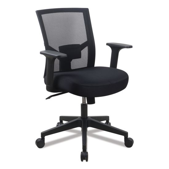 Mesh Back Fabric Task Chair, Supports Up to 275 lb, 17.32" to 21.1" Seat Height, Black Seat, Black Back1
