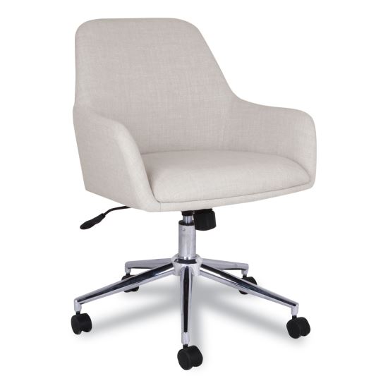 Mid-Century Task Chair, Supports Up to 275 lb, 18.9" to 22.24" Seat Height, Cream Seat, Cream Back1