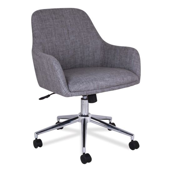 Mid-Century Task Chair, Supports Up to 275 lb, 18.9" to 22.24" Seat Height, Gray Seat, Gray Back1