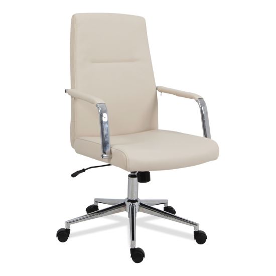 Leather Task Chair, Supports Up to 275 lb, 18.19" to 21.93" Seat Height, White Seat, White Back1