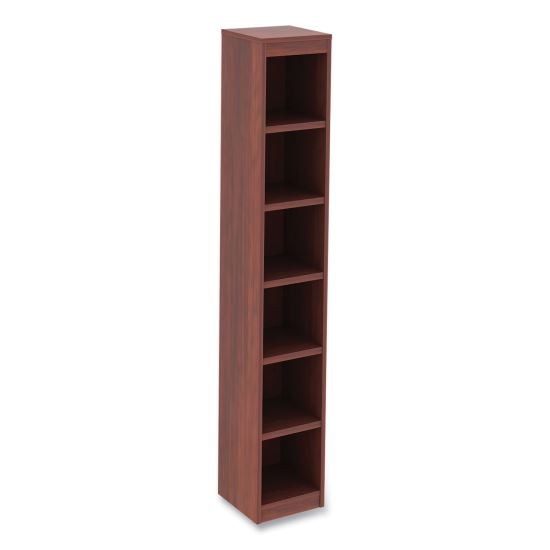 Alera Valencia Series Narrow Profile Bookcase, Six-Shelf, 11.81w x 11.81d x 71.73h, Medium Cherry1