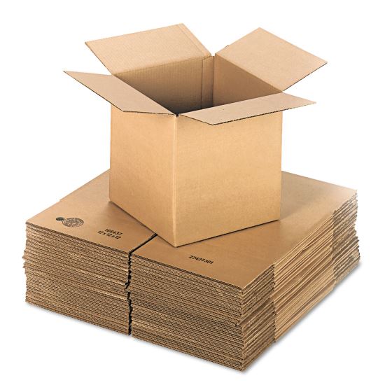 Cubed Fixed-Depth Corrugated Shipping Boxes, Regular Slotted Container, X-Large, 12" x 12" x 12", Brown Kraft, 25/Bundle1