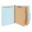 Six-Section Classification Folders, Heavy-Duty Pressboard Cover, 2 Dividers, 6 Fasteners, Letter Size, Light Blue, 20/Box1