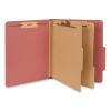 Six-Section Classification Folders, Heavy-Duty Pressboard Cover, 2 Dividers, 6 Fasteners, Letter Size, Brick Red, 20/Box1