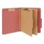 Six-Section Classification Folders, Heavy-Duty Pressboard Cover, 2 Dividers, 6 Fasteners, Letter Size, Brick Red, 20/Box1