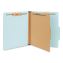 Four-Section Pressboard Classification Folders, 1.75" Expansion, 1 Divider, 4 Fasteners, Letter Size, Light Blue, 20/Box1