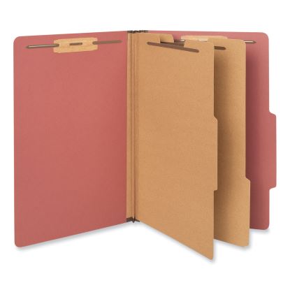 Six-Section Classification Folders, Heavy-Duty Pressboard Cover, 2 Dividers, 6 Fasteners, Legal Size, Brick Red, 20/Box1