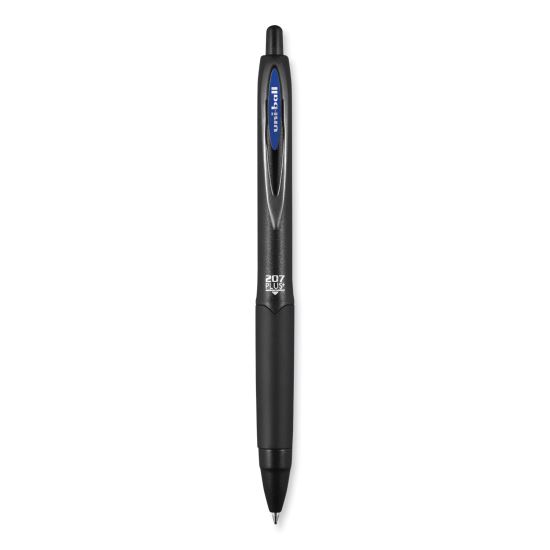 207 Plus+ Gel Pen, Retractable, Medium 0.7 mm, Blue Ink, Black Barrel, 4/Pack1