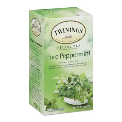Tea Bags, Pure Peppermint, 1.76 oz, 25/Box1