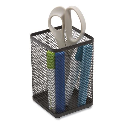 Wire Mesh Jumbo Pencil Holder, 4.33 x 4.33 x 6.69, Black1