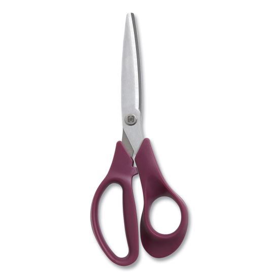 Stainless Steel Scissors, 8" Long, 3.58" Cut Length, Purple Straight Handle1