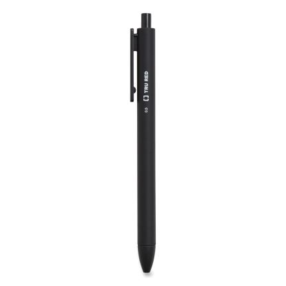 Quick Dry Gel Pen, Retractable, Fine 0.5 mm, Black Ink, Black Barrel, Dozen1